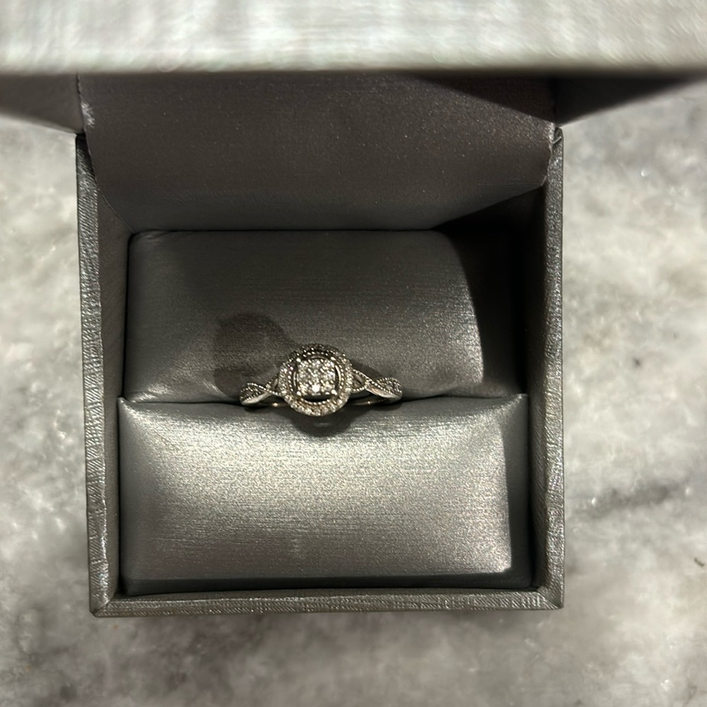 Silver Diamond Promise Ring